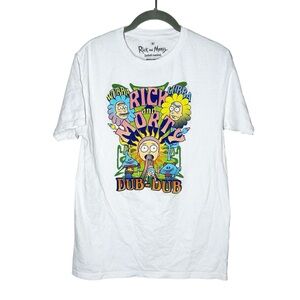 Ripple Junction White Psychedelic Rick and Morty Tee Size M